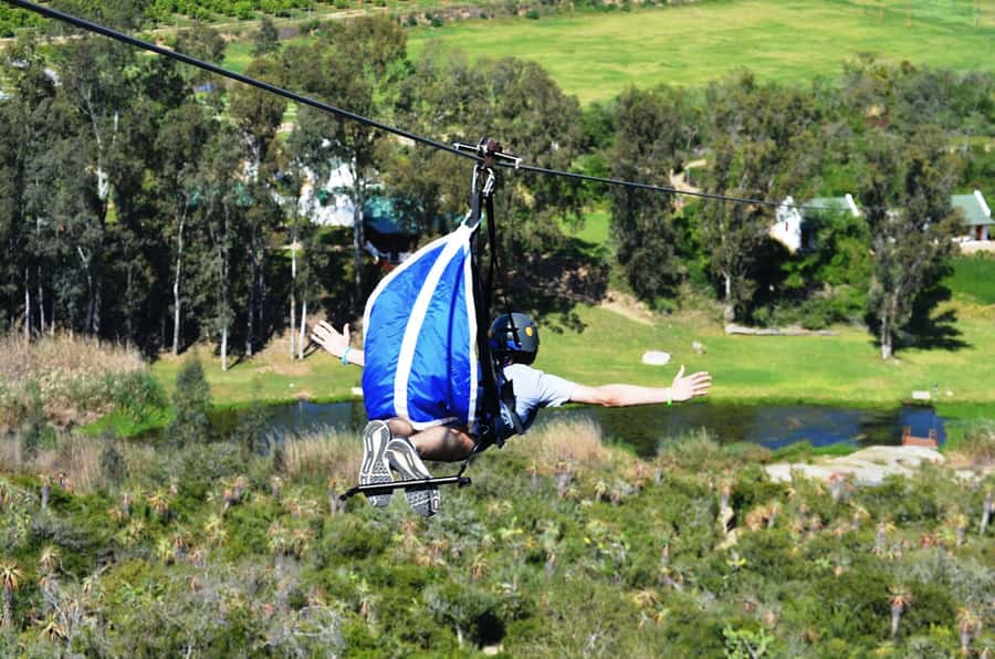 Adrenalin Addo Adventure Park: Superman Zipline - Flying face-first above the Sundays River Valley