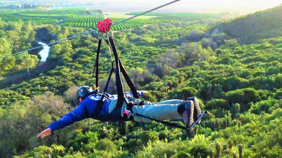 Adrenalin Addo Adventure Park: Superman Zipline - The raft crossing starts the adventure