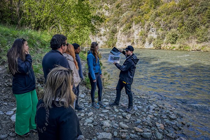 Half Day in Middle Earth - Lord of the Rings Tour - Lake Hayes: quiet water, mountain views, and the prop photographs