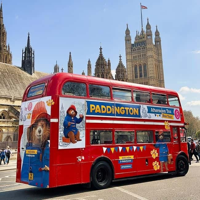 London: Paddington Bear Themed - Afternoon Tea Bus Tour - Paddington, Mrs. Bird, and the audio guide