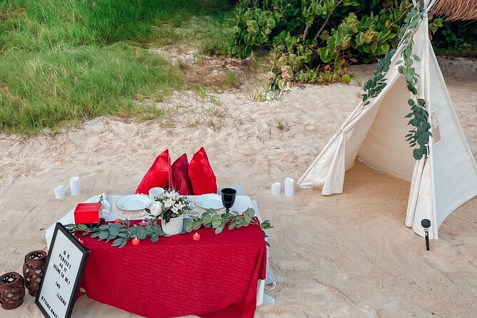 Luxury picnic on the beach - What arrives on the low table