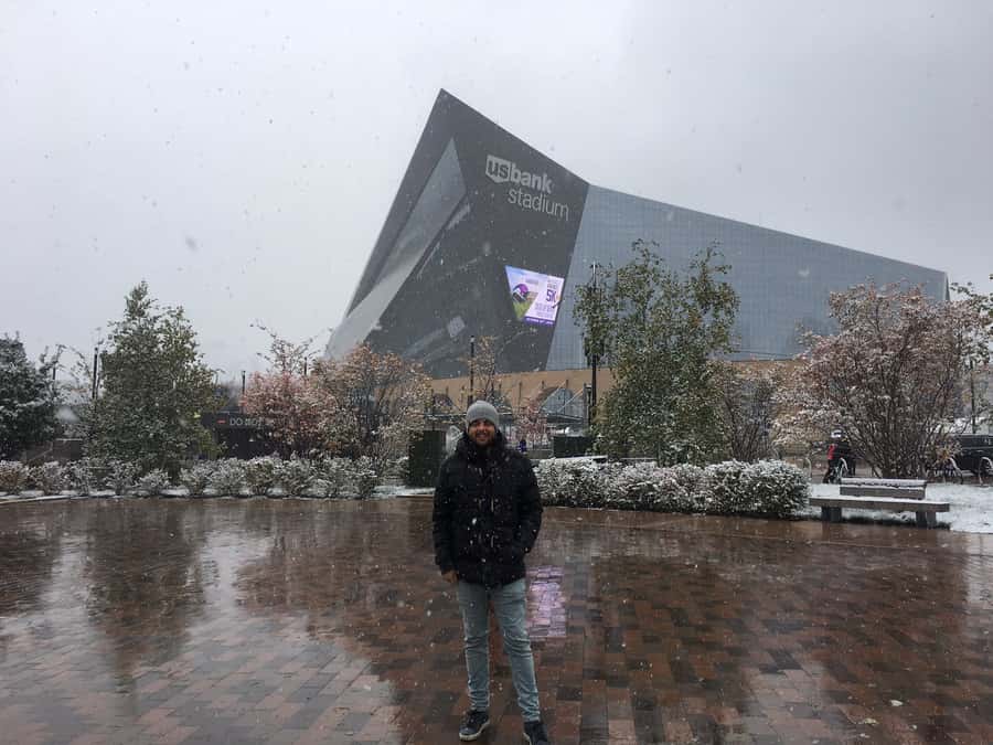 Minnesota Vikings Football Game at US Bank Stadium - The Viking Ship and the Skol Nation