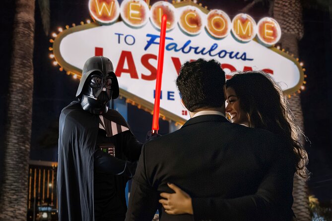 Movie Themed Wedding or Vow Renewal at Las Vegas Sign - A wedding at the Las Vegas Sign with a movie twist