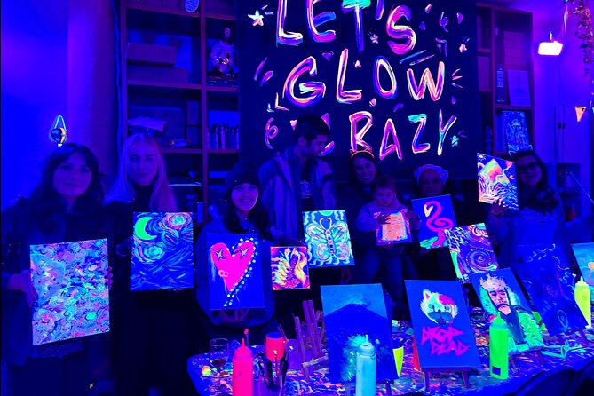 Neon Art Painting Experience in Immersive Studio (No Stop Wine) - Wine, Music, and the Social Pace