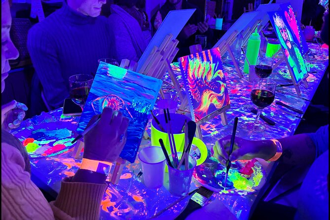 Neon Art Painting Experience in Immersive Studio (No Stop Wine) - A Small Group Makes the Instruction Easier