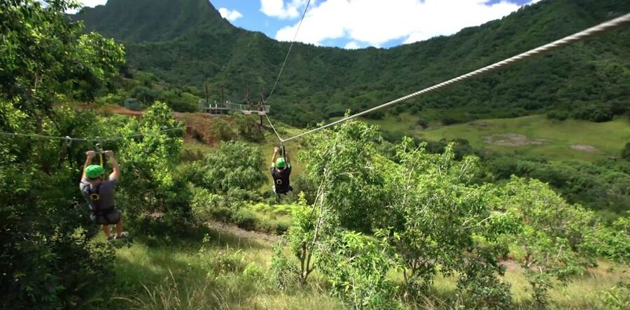 Oahu: Kualoa Jurassic Valley Zipline Tour - Suspension bridges add a slower challenge