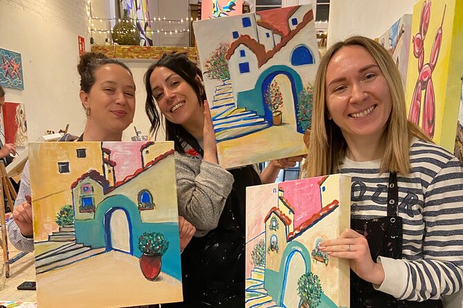 Paint & Wine Workshop in an Art Studio in Barcelona - Bruce, Joe, and the Teaching Style
