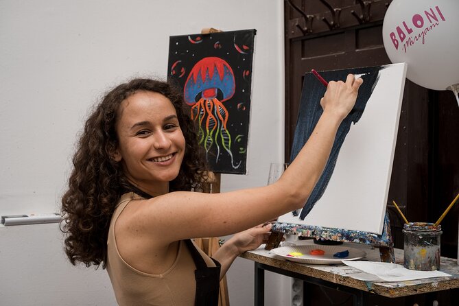 Painting party at Art Bottega - Paint & Wine Studio in Split - Making Your Own Split Souvenir