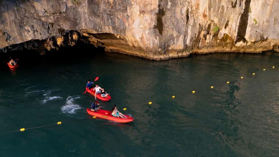 Phang-nga: James Bond Twilight Sea Canoe & Glowing Plankton - Caves, lagoons, and the limestone walls