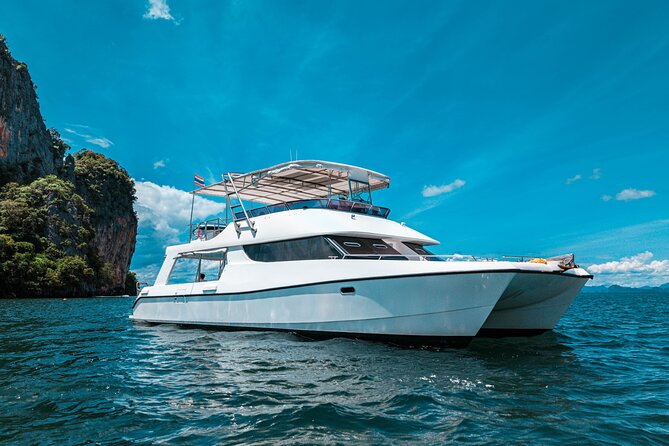 Phuket: James Bond Island & Phang Nga Bay Sunset Luxury Yacht - Papaya salad, tea, and water sports at Naka Island