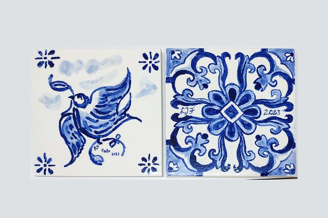 Porto Tile Painting Workshop in artist studio - Why the stencil choice works so well