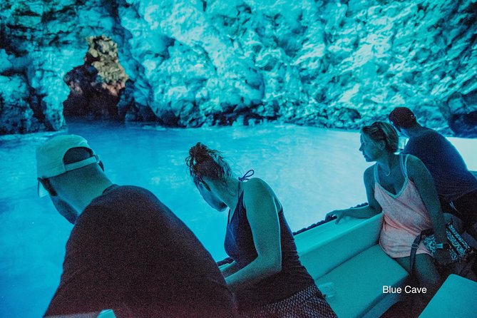 Private Blue cave, Mamma Mia and Hvar, 5 islands tour from Trogir - Vis, Monk Seal Cave, and the harbor at Komiža