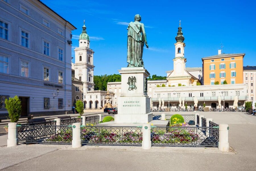 Salzburg Tour: Mirabell Gardens, Sound of Music, Mozart - Kapitelplatz and the view toward Hohensalzburg Fortress
