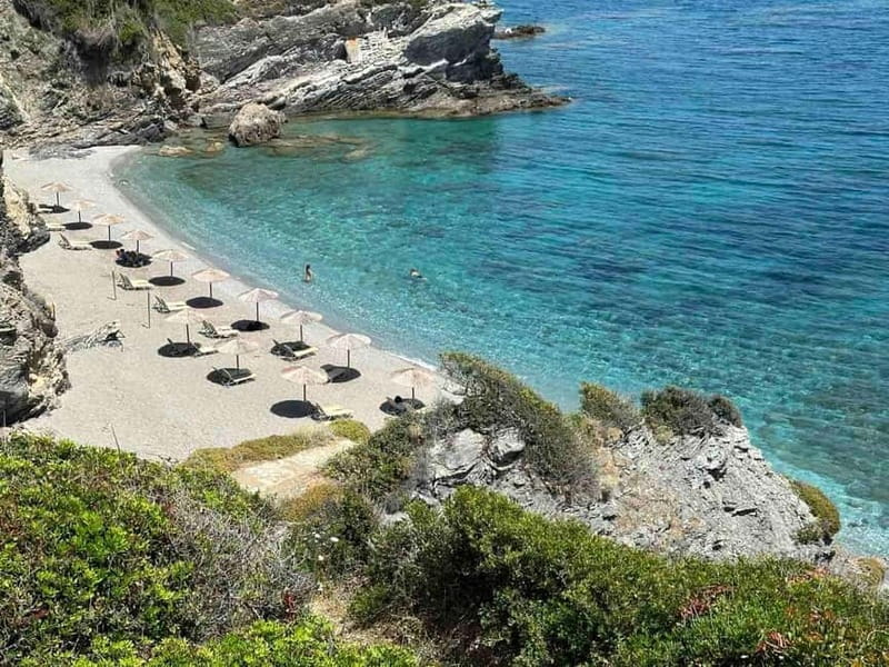 Skopelos: Island Tour, Mamma mia chapel & beaches - Reaching Hovolo through smaller coves