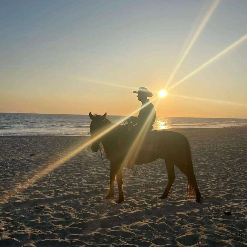 Sunset by Horse on the Beach - The ride back after dark