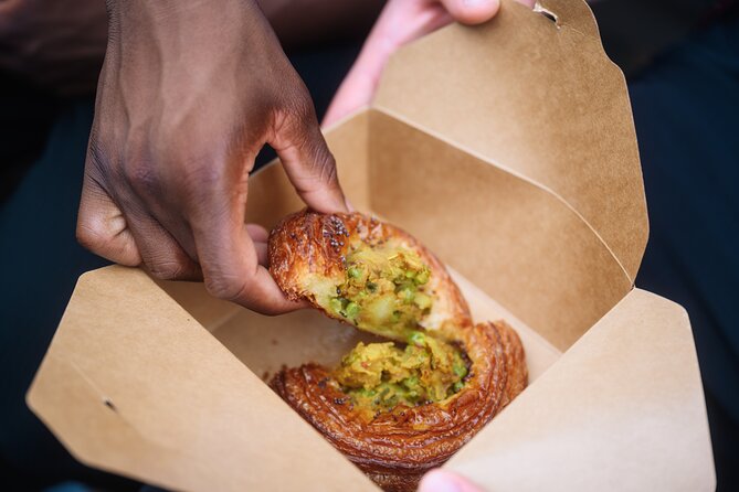 The Great Notting Hill Bake Off Tour - The blue door comes with a Coronation Chicken sandwich