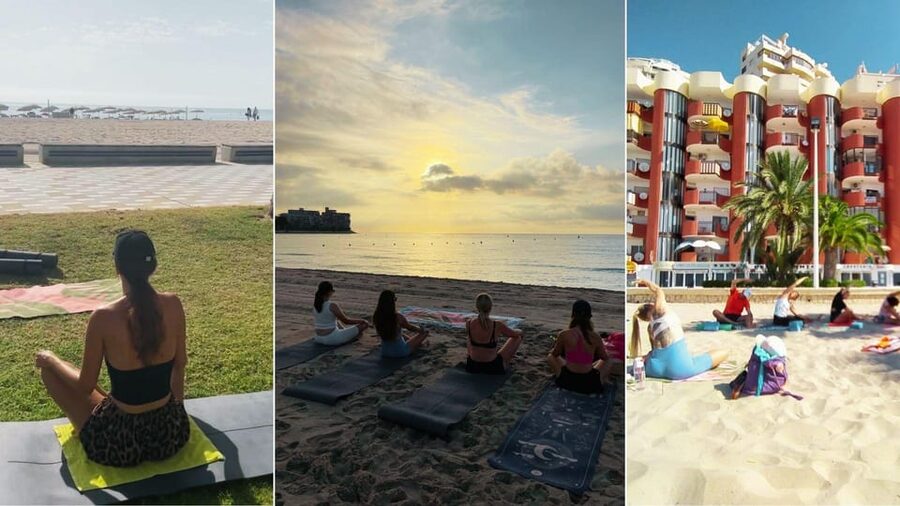 Yoga on the beach San Juan, Alicante - Adding the sound bath